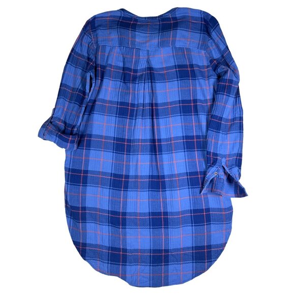 Anthropologie Holding Horses Halfpenny Plaid Hi Lo Asymmetrical Boho Tunic - Picture 9 of 15